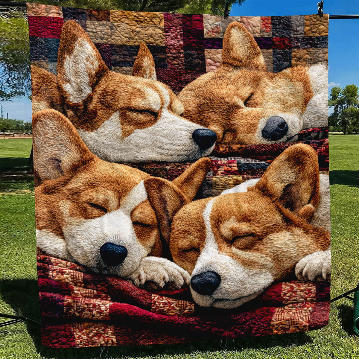 Sleeping Corgi Blanket - J080 - Premium Blanket