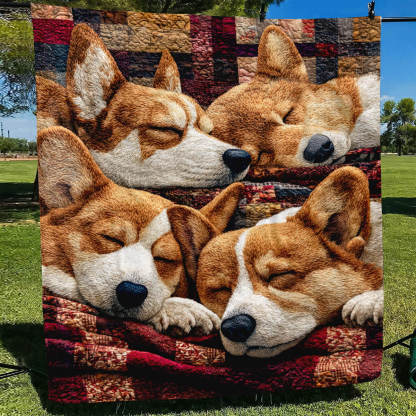 Sleeping Corgi Blanket - J080 - Premium Blanket