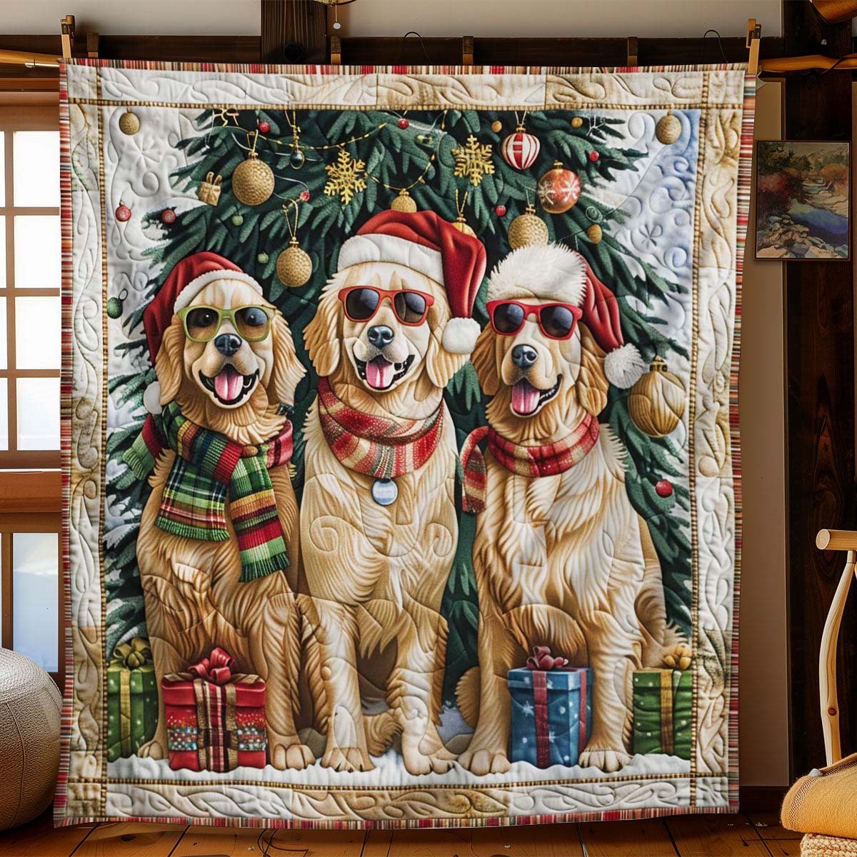 Christmas Golden Blanket - J083 - Premium Blanket