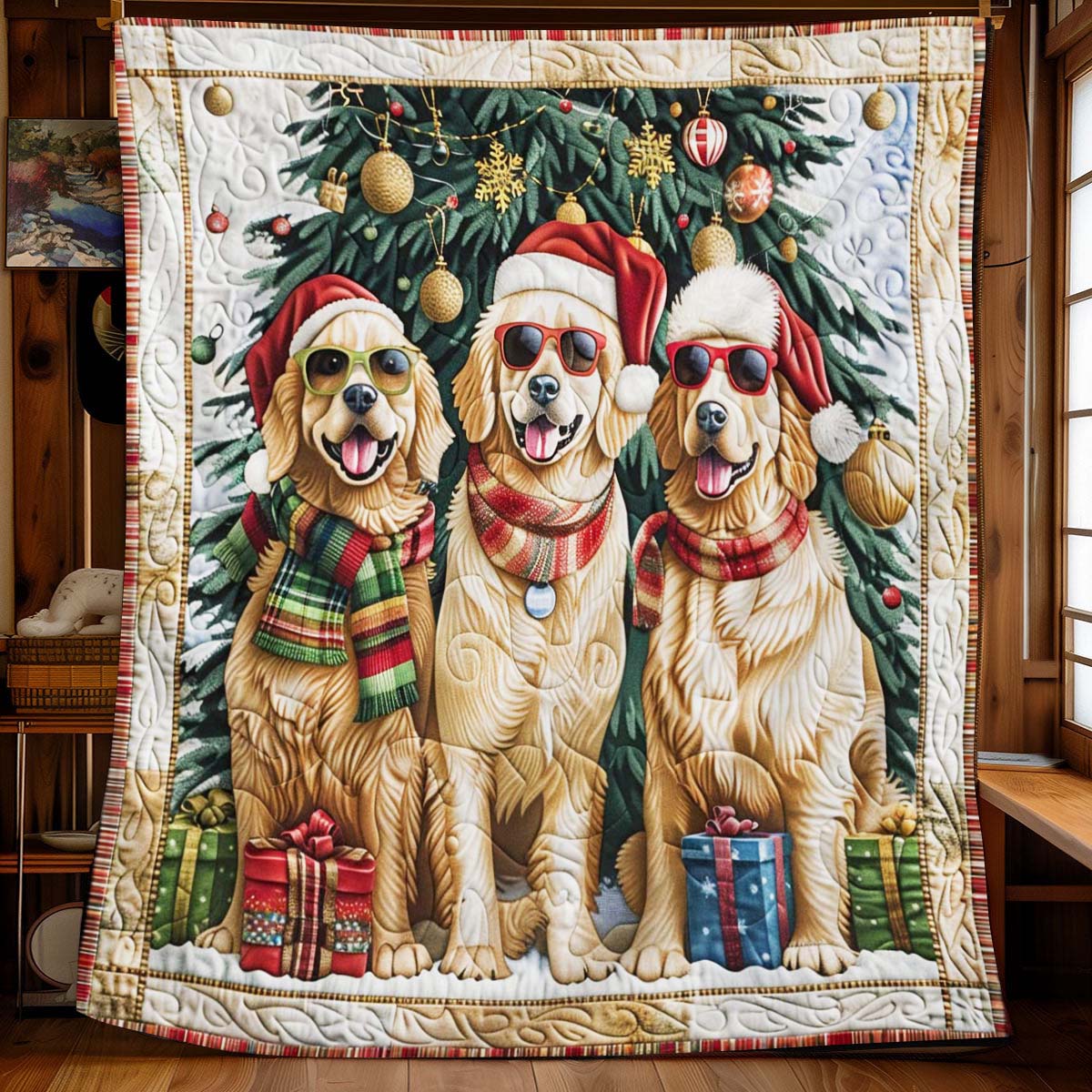 Christmas Golden Blanket - J083 - Premium Blanket