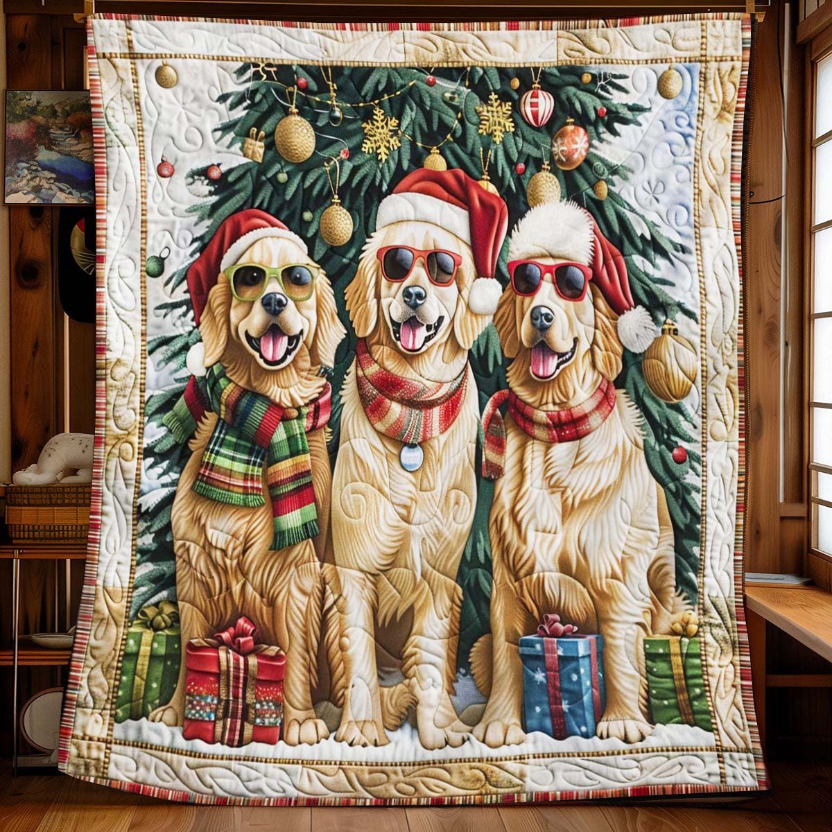 Christmas Golden Blanket - J083 - Premium Blanket