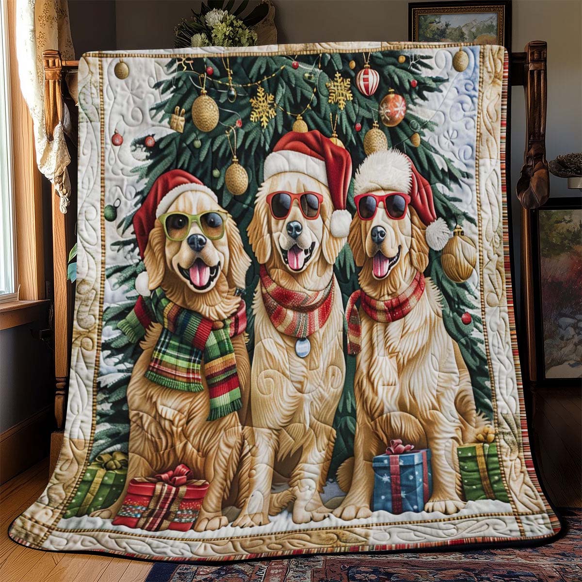 Christmas Golden Blanket - J083 - Premium Blanket