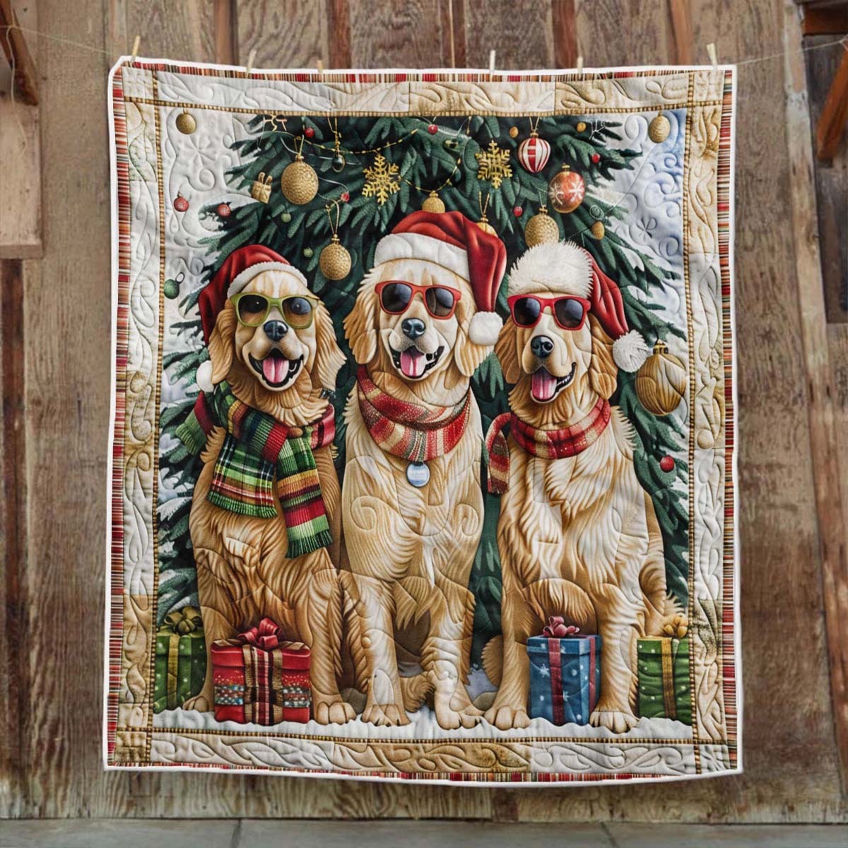 Christmas Golden Blanket - J083 - Premium Blanket