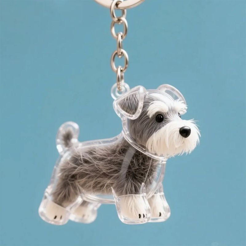 Dog Hair Collector Keychain Charm Memorial Storage Box