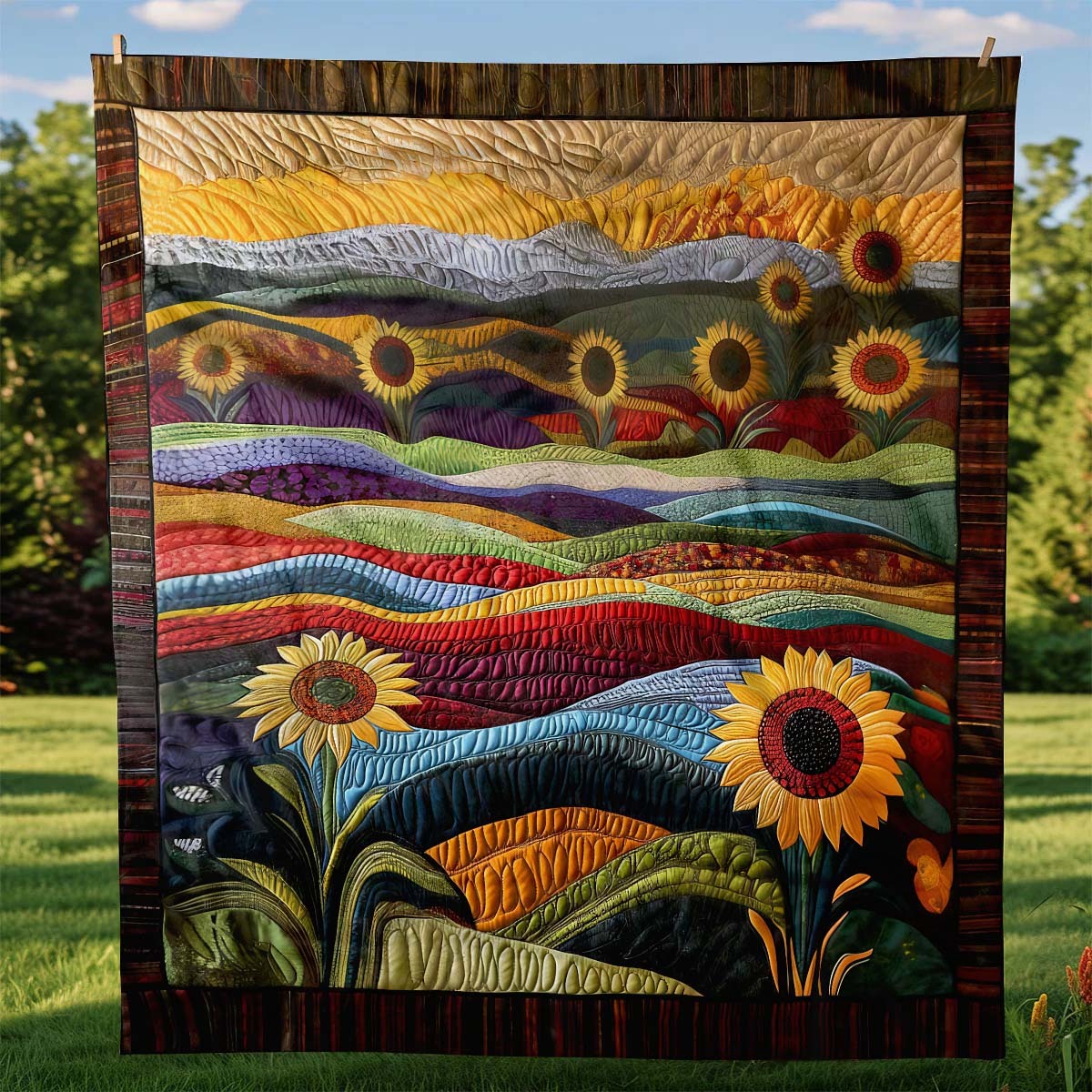 Country Sunflower Blanket - C026 - Premium Blanket