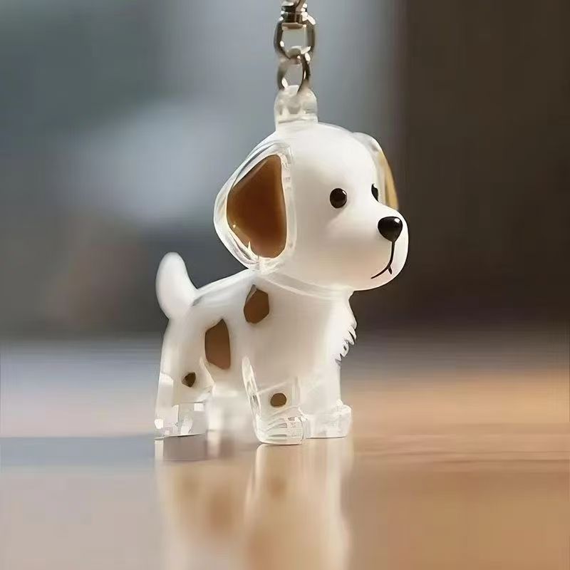 Brown Dalmatian Hair Collector Keychain Charm Memorial Storage Box HC016