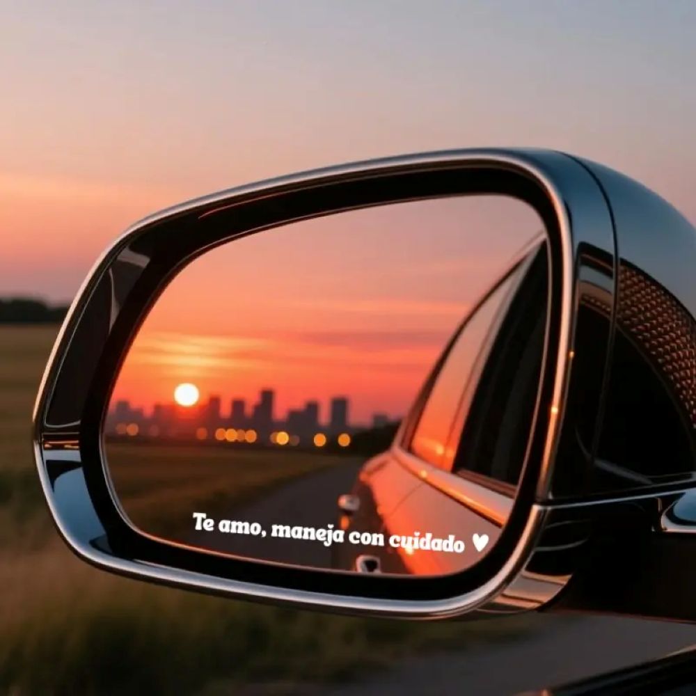 "Te Amo Maneja Con Cuidado" Car Mirror Decal Set – Cute Reflective Vinyl Stickers