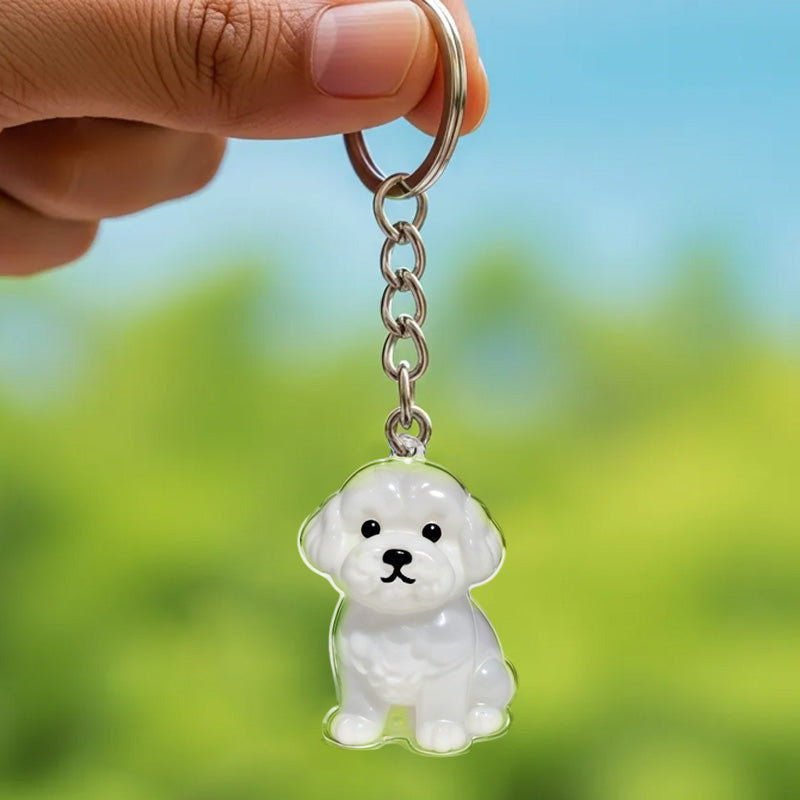 Bichon Hair Collector Keychain Charm Memorial Storage Box HC007