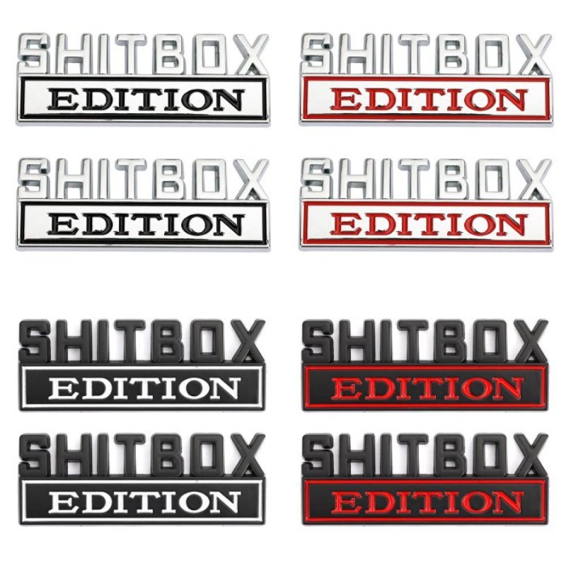 Shitbox Edition - Emblem Sticker Badge, Funny Decals for Car, Truck, S
