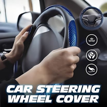 Carbon Fiber Silicone Anti-Slip Car Steering Wheel Cover Universal Fit