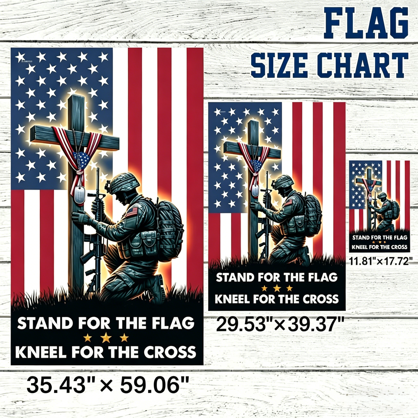 Stand For The Flag Kneel For The Cross – Patriotic Christian Flag for Memorial Day, Veterans Day & Patriotic Displays