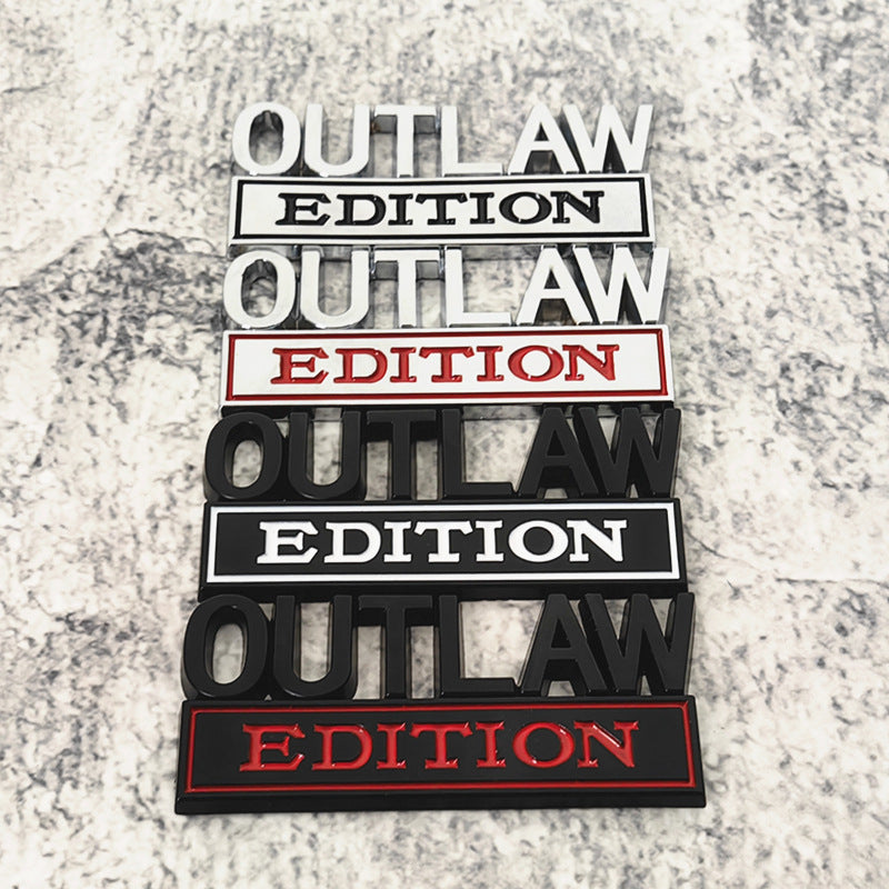 Outlaw Edition - 2 Pcs Emblem Sticker Badge - TE015