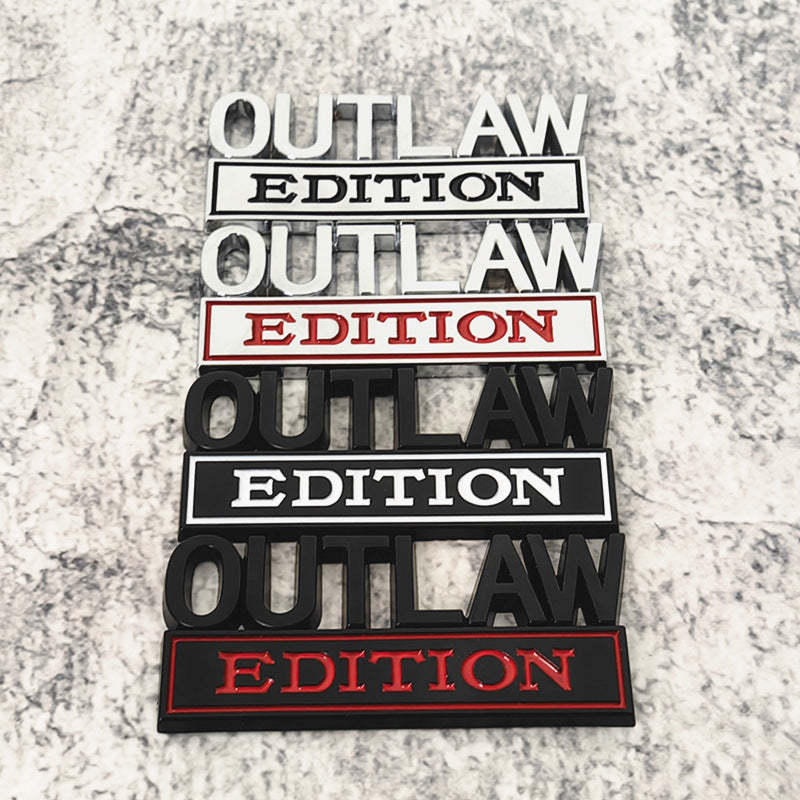 Outlaw Edition - Emblem Sticker Badge, Funny Decals for Car, Truck, SU