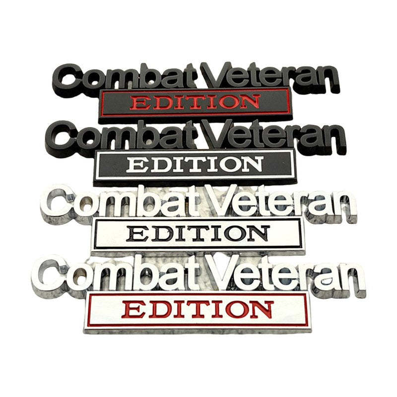 Combat Veteran - Emblem Sticker Badge, Funny Decals for Car, Truck, SU