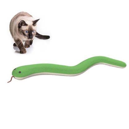 Interactive Snake Plush Toy for Cats & Dogs – Crinkle Paper Inside, Bite-Resistant Design
