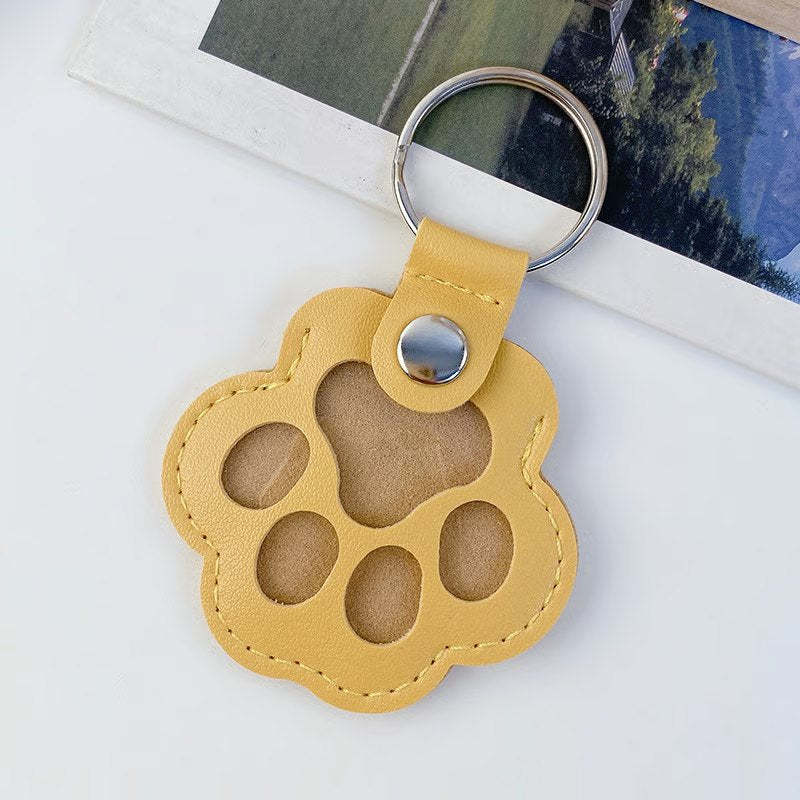 Pet Paw Shaped Leather Keychain