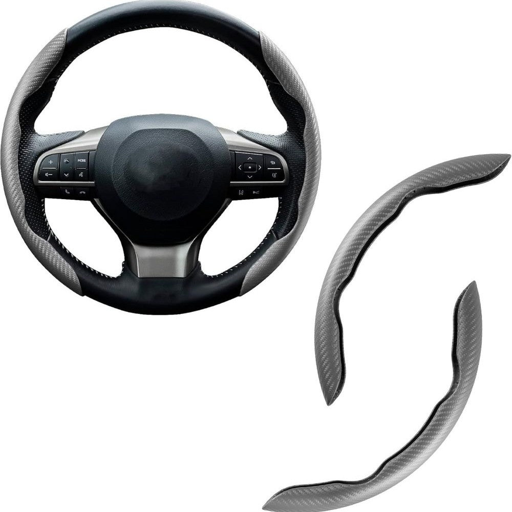 Carbon Fiber Silicone Anti-Slip Car Steering Wheel Cover Universal Fit