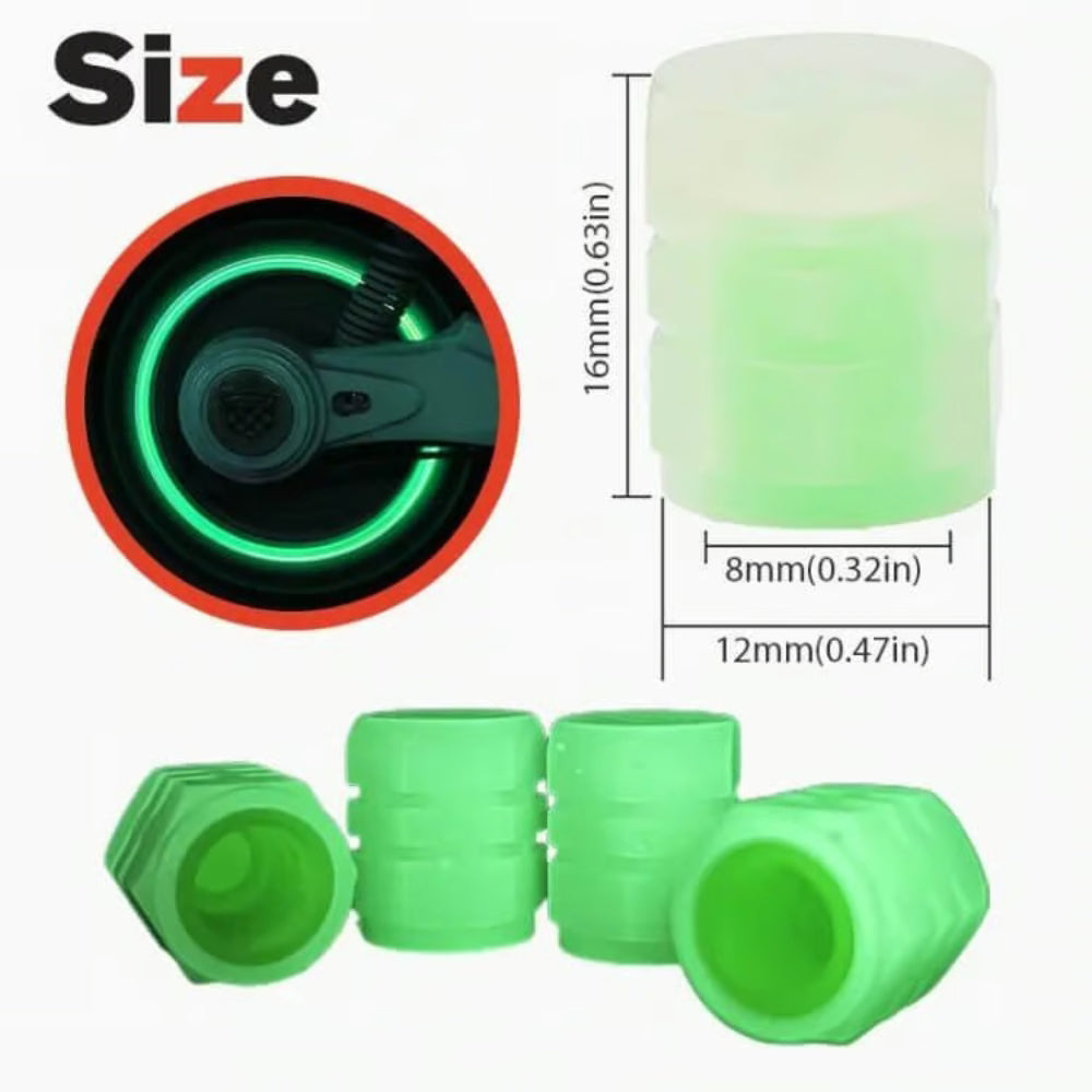 50PCS Glow-in-the-Dark Car Tire Valve Cap Set