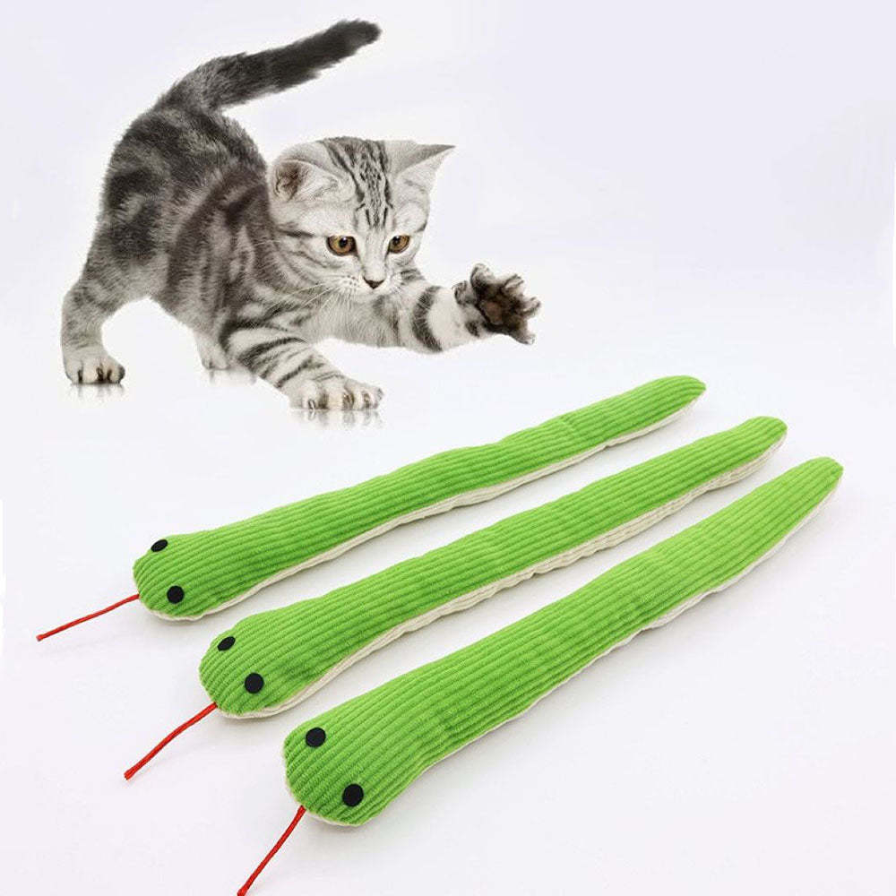 Interactive Snake Plush Toy for Cats & Dogs – Crinkle Paper Inside, Bite-Resistant Design