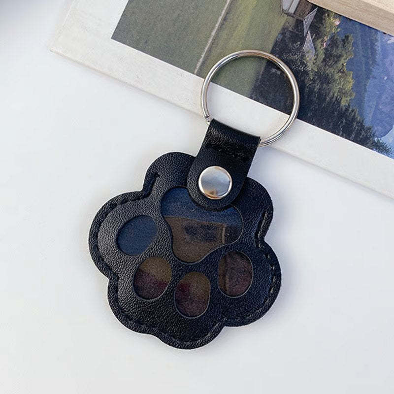 Pet Paw Shaped Leather Keychain