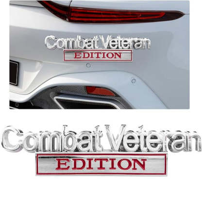 Combat Veteran - 2 Pcs Emblem Sticker Badge - TE007
