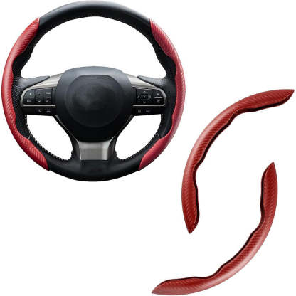 Carbon Fiber Silicone Anti-Slip Car Steering Wheel Cover Universal Fit