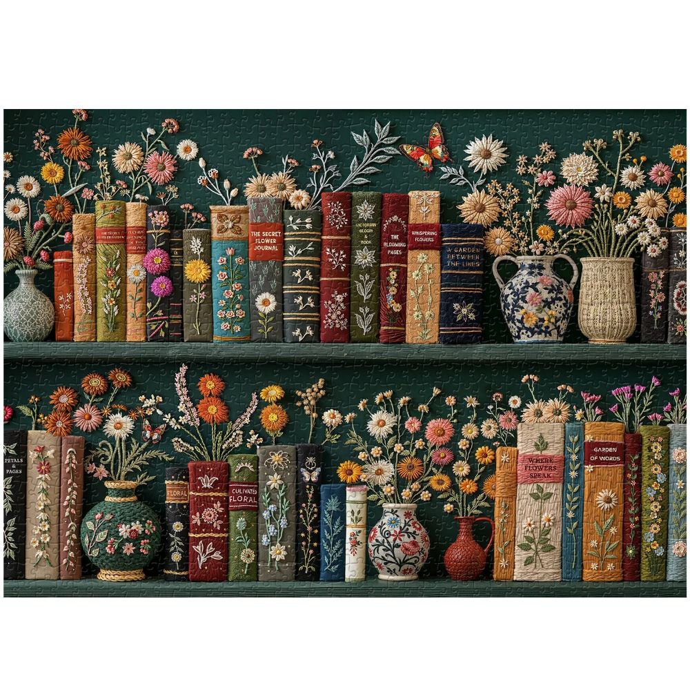 Blooming Bookshelf Jigsaw Puzzles 1000 Pieces