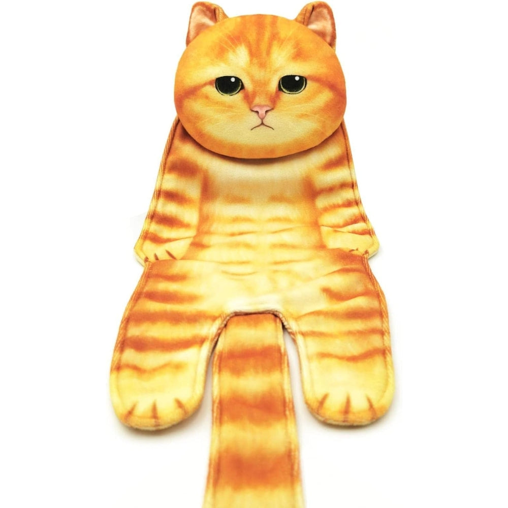 Adorable Cat Hand Towel With Hanging Loop - Orange Cat
