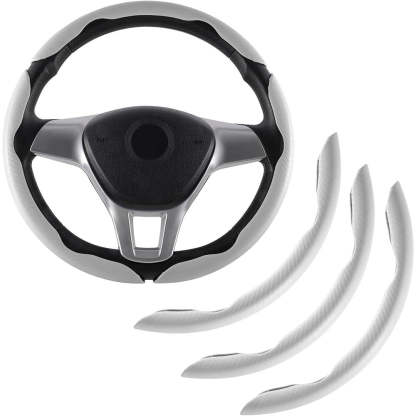 Carbon Fiber Silicone Anti-Slip Car Steering Wheel Cover Universal Fit