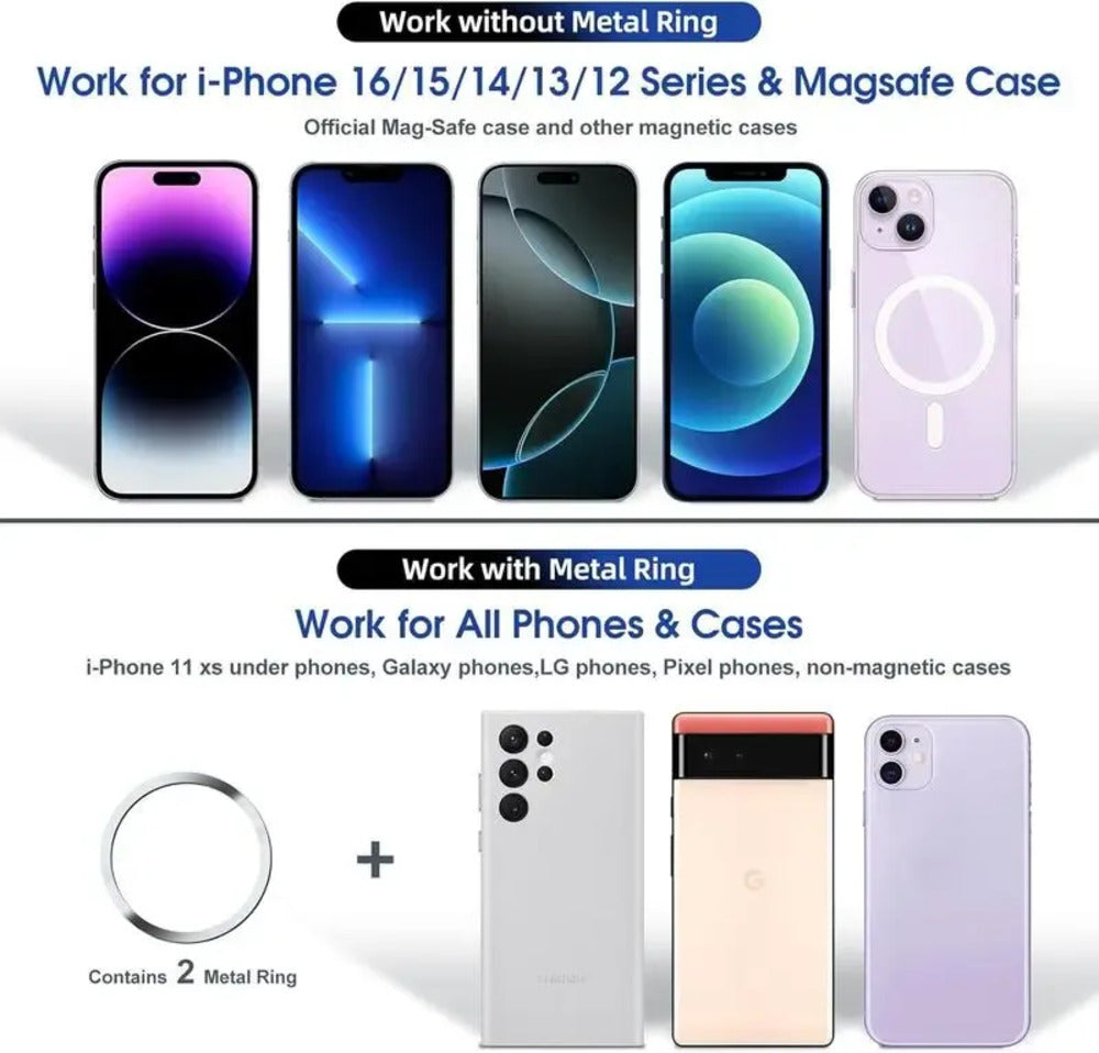 Adjustable Vacuum Magnetic Suction Cup Phone Mount - Hands-Free Magnetic Cell Phone Holder