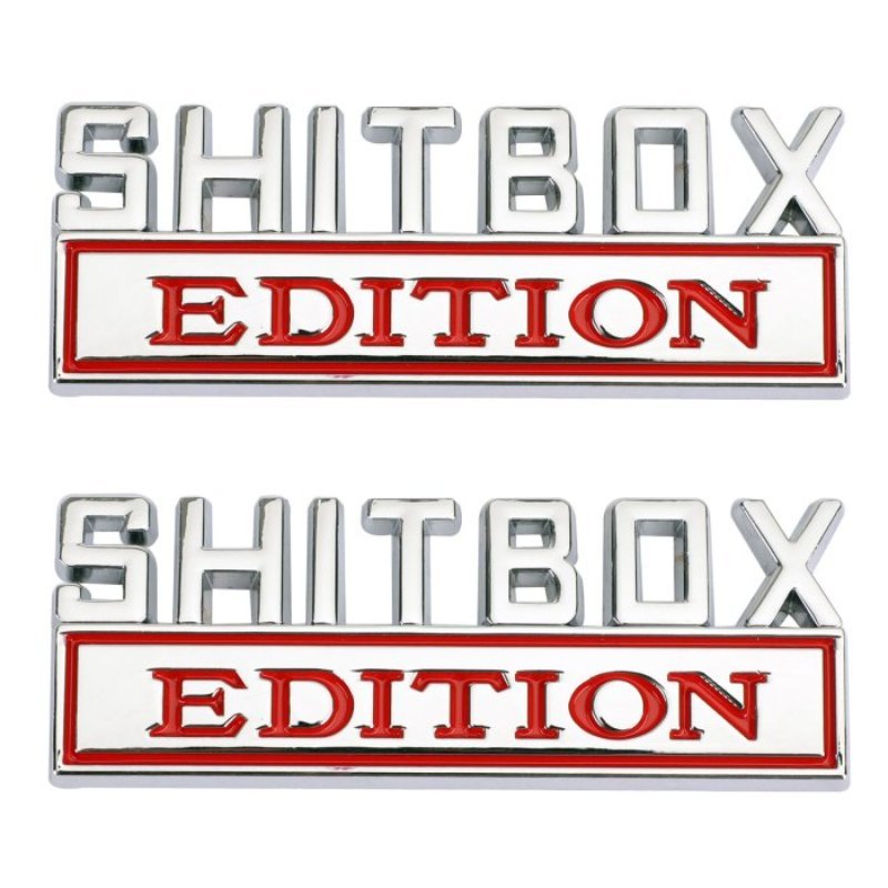 Shitbox Edition - 2 Pcs Emblem Sticker Badge - TE016