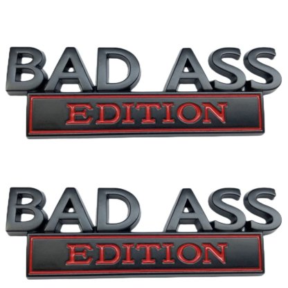 Bad Ass Edition - 2 Pcs Emblem Sticker Badge - TE005