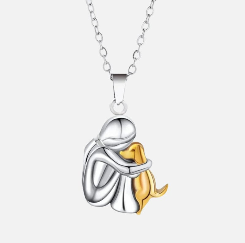 Dog Hug Pendant Necklace