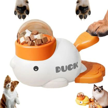 Interactive Duck-Themed Slow Feeder Toy for Cats