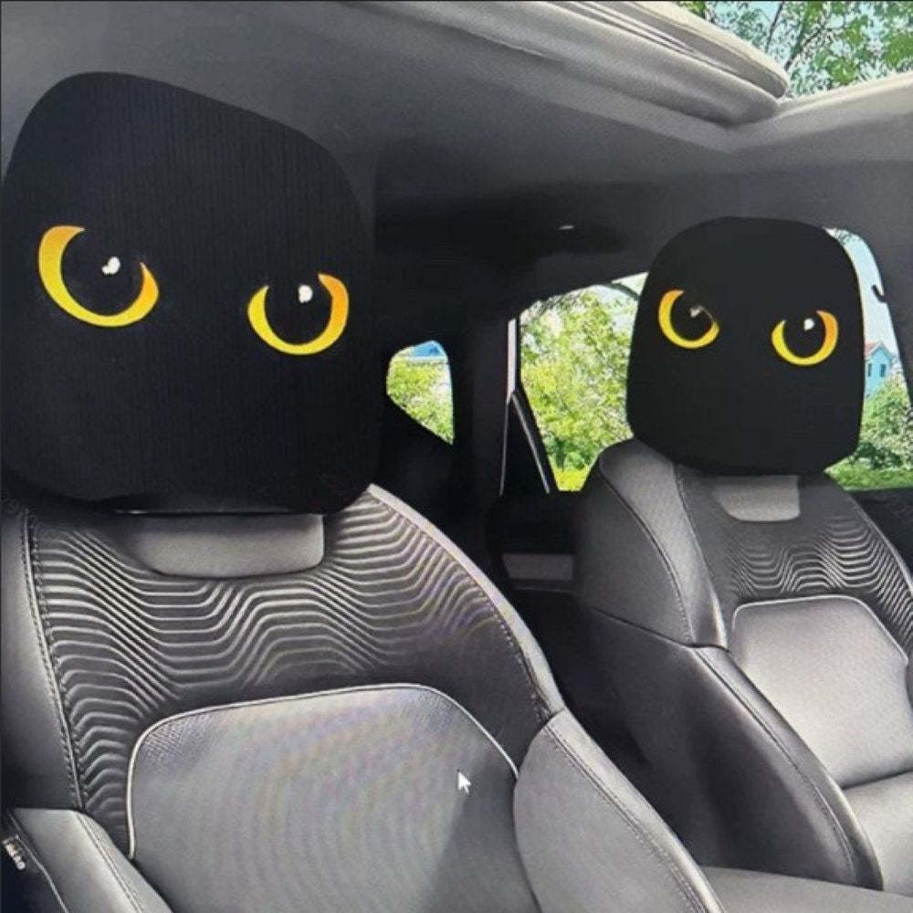 Funny Cartoon Car Headrest Covers – 2PCS Universal Fit
