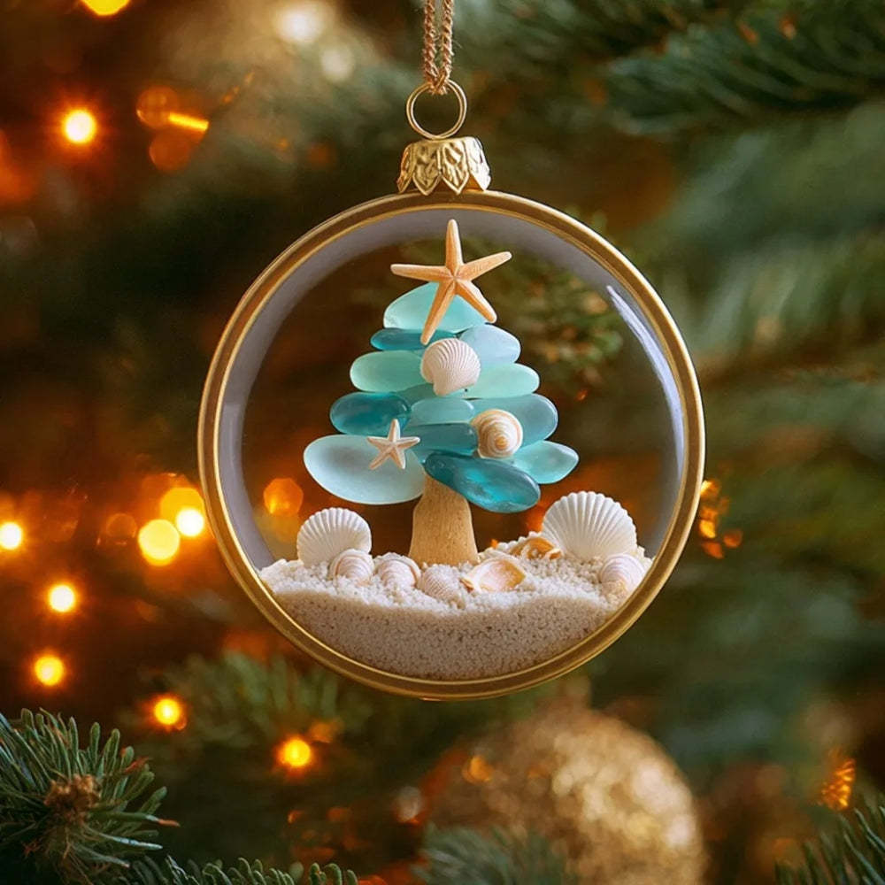 Sea Glass Coastal Christmas Tree Ornament