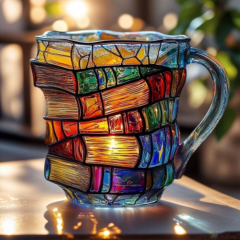 Vintage Painted Book Mug