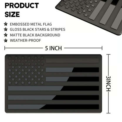 3D All-Black American Flag Emblem Decal