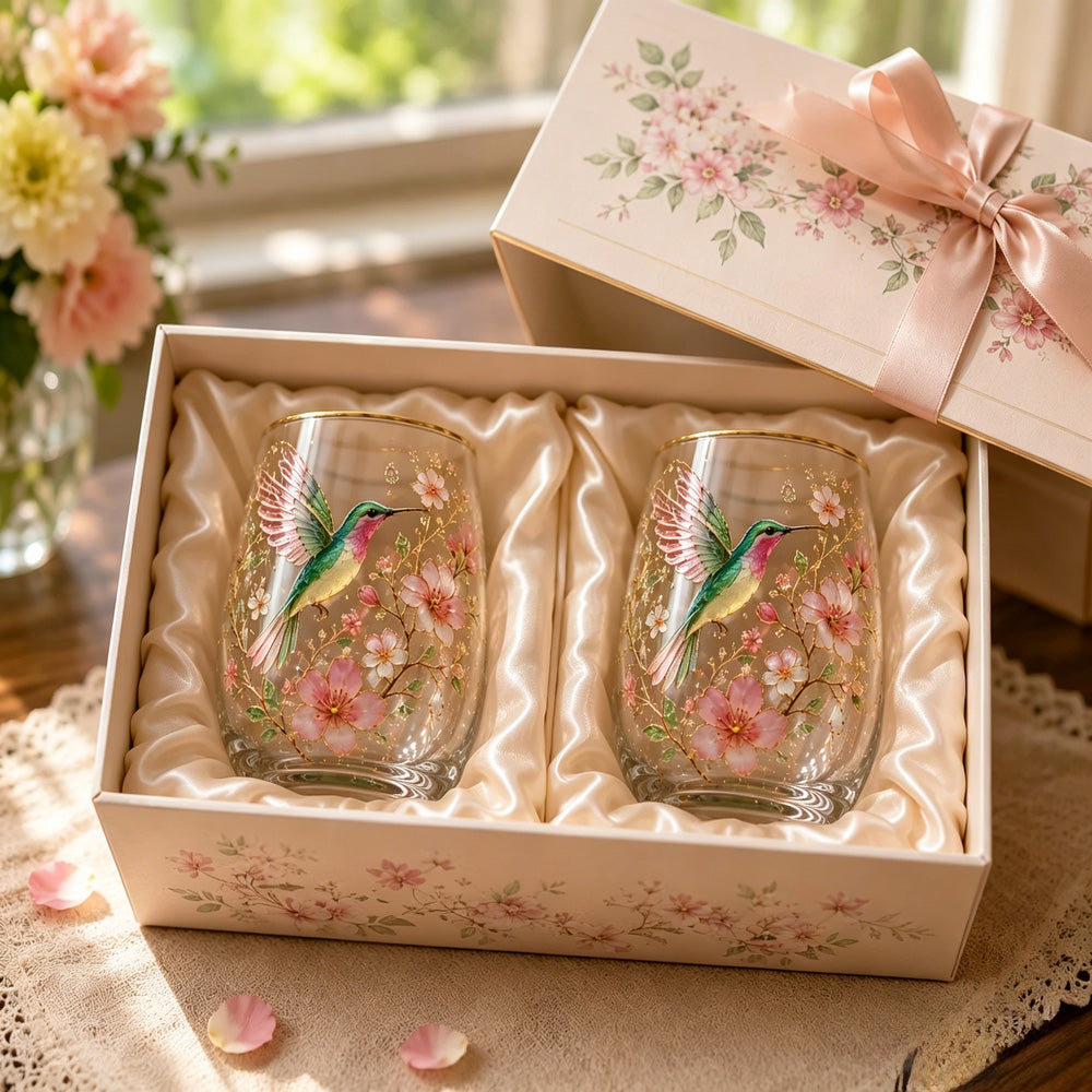 Hummingbird Morning Bliss Glass Tea Cup