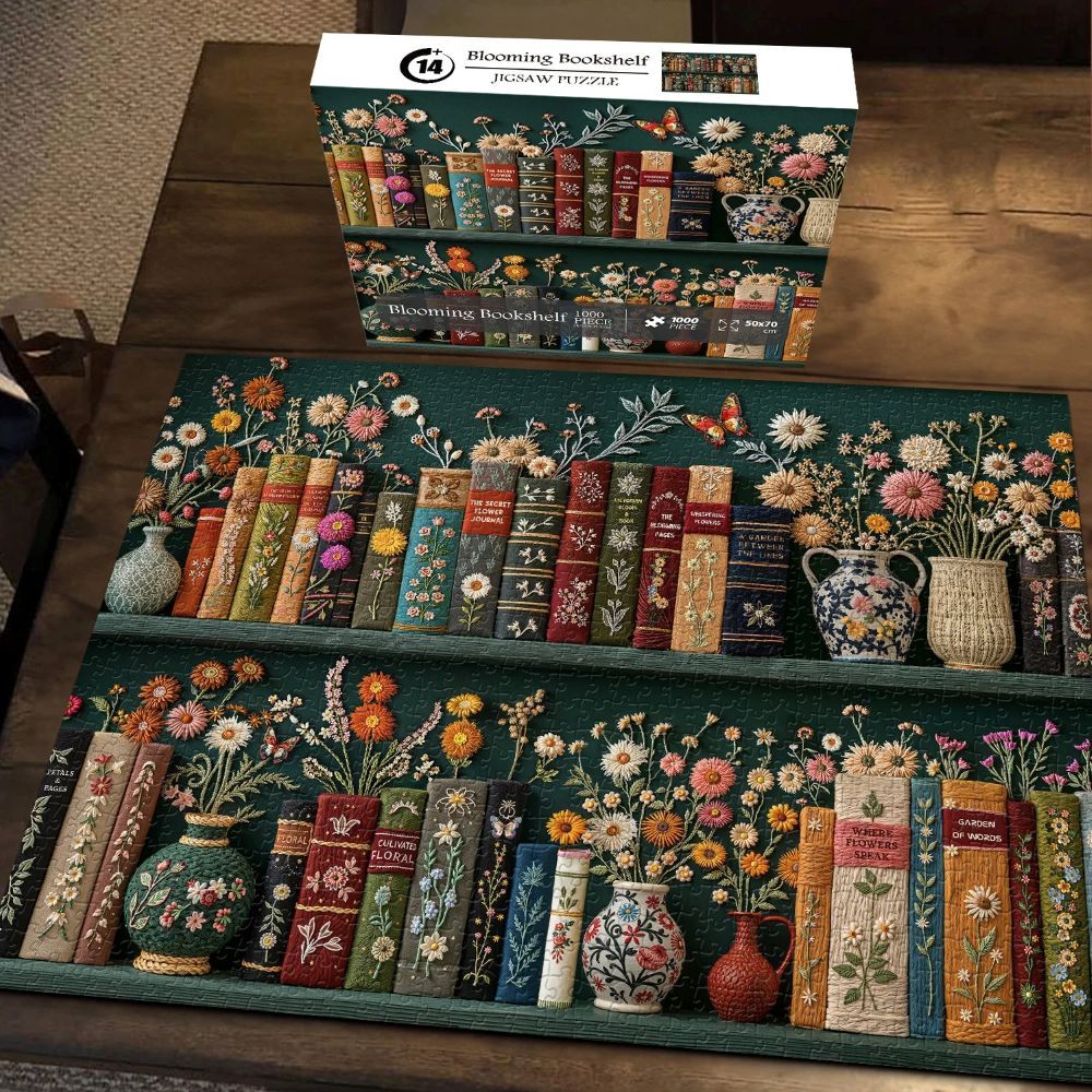 Blooming Bookshelf Jigsaw Puzzles 1000 Pieces