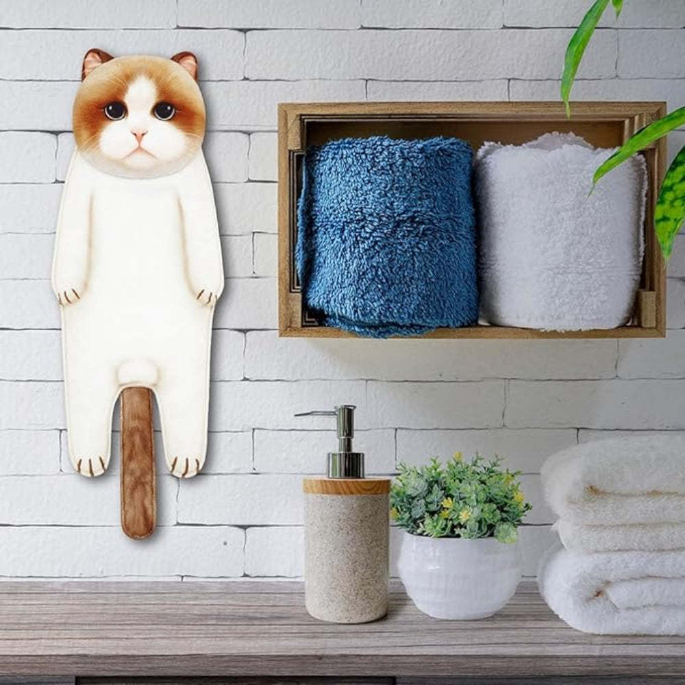 Adorable Cat Hand Towel With Hanging Loop - Ragdoll Cat