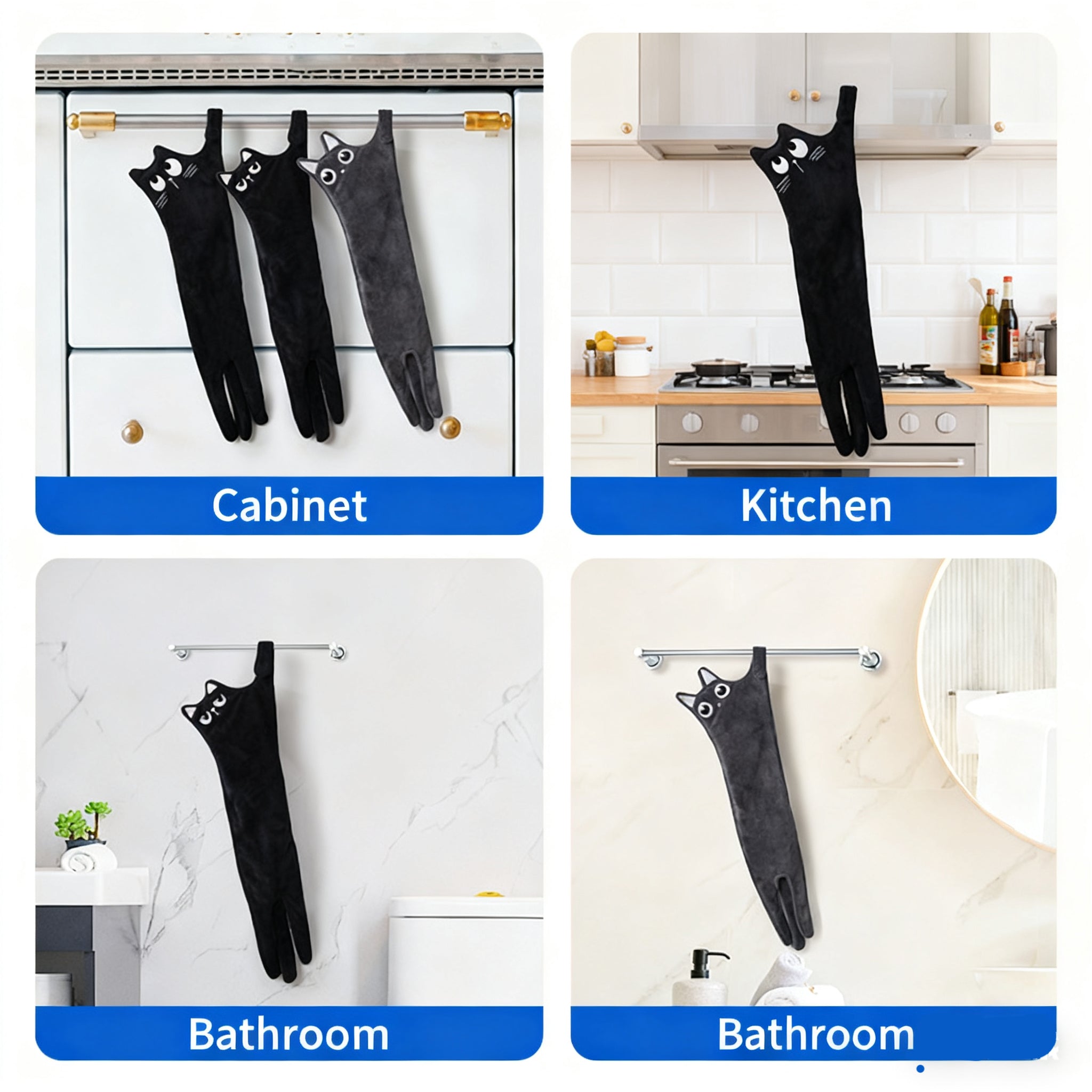 Adorable Cat Hand Towels - Rolling Eyes