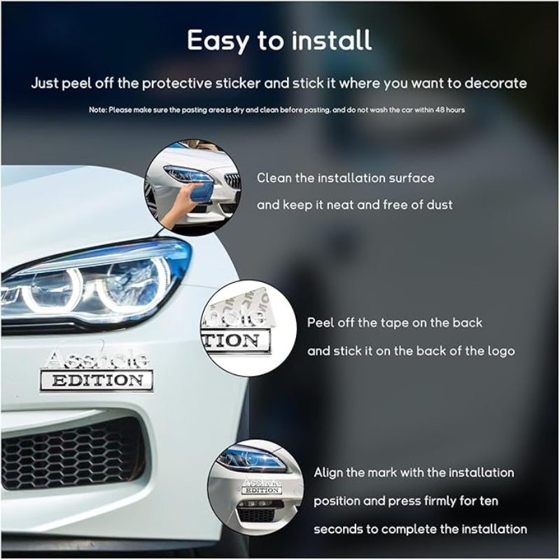 Asshole Edition - 2 Pcs Emblem Sticker Badge - TE009