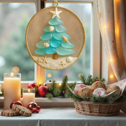 Sea Glass Coastal Christmas Tree Ornament