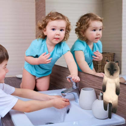 Adorable Cat Hand Towel With Hanging Loop - Siamese Cat