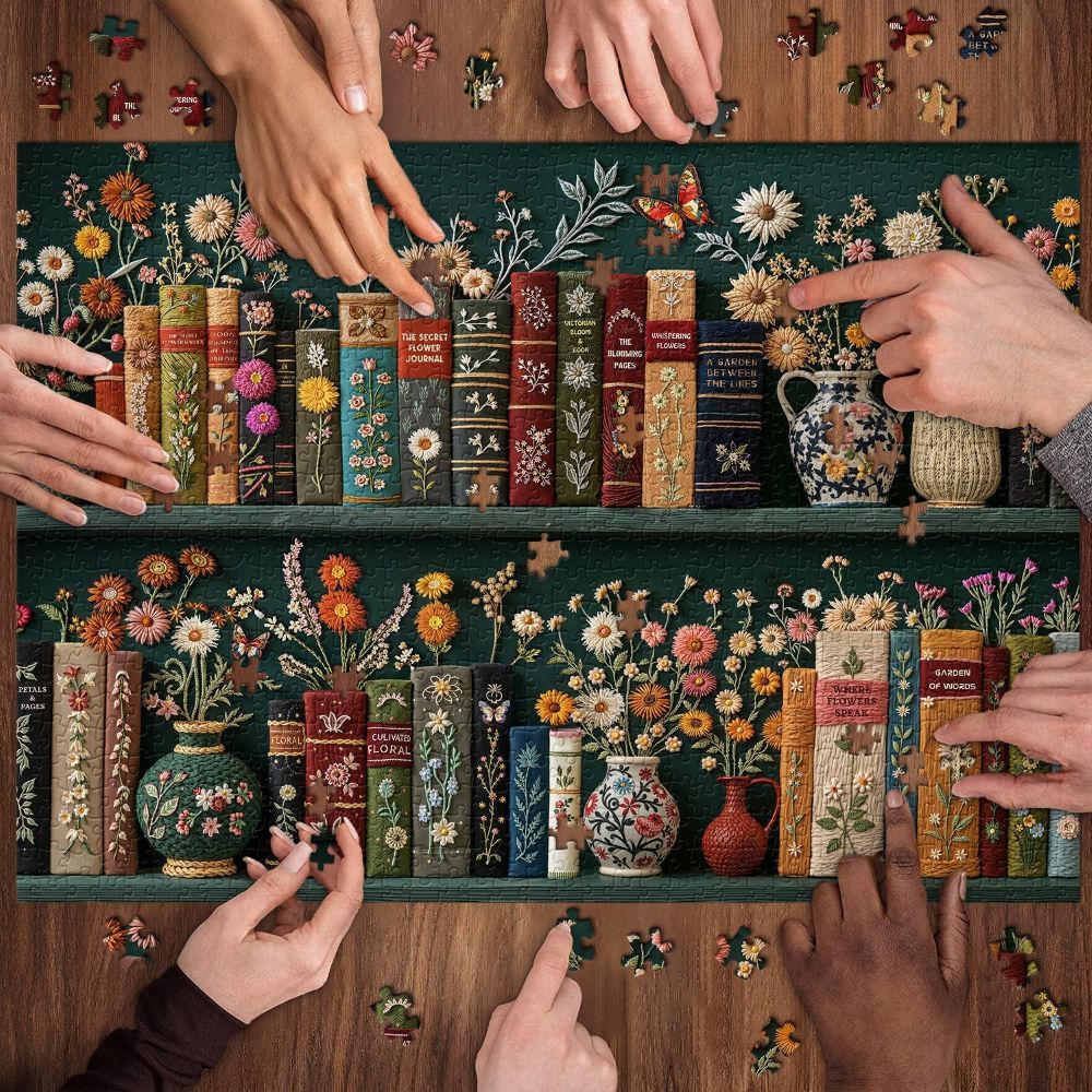 Blooming Bookshelf Jigsaw Puzzles 1000 Pieces