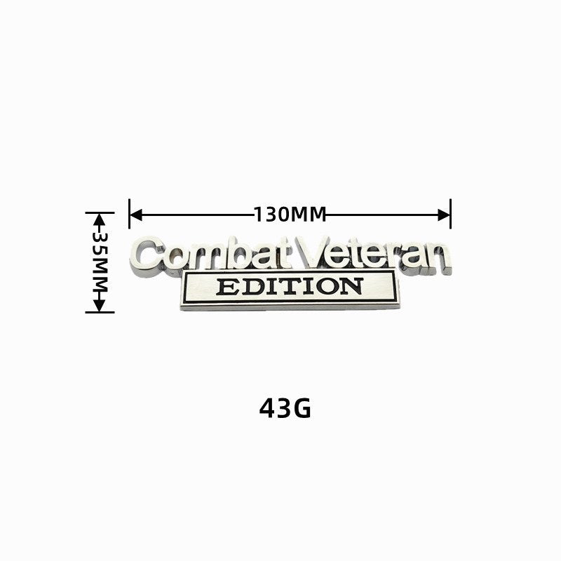 Combat Veteran - 2 Pcs Emblem Sticker Badge - TE007