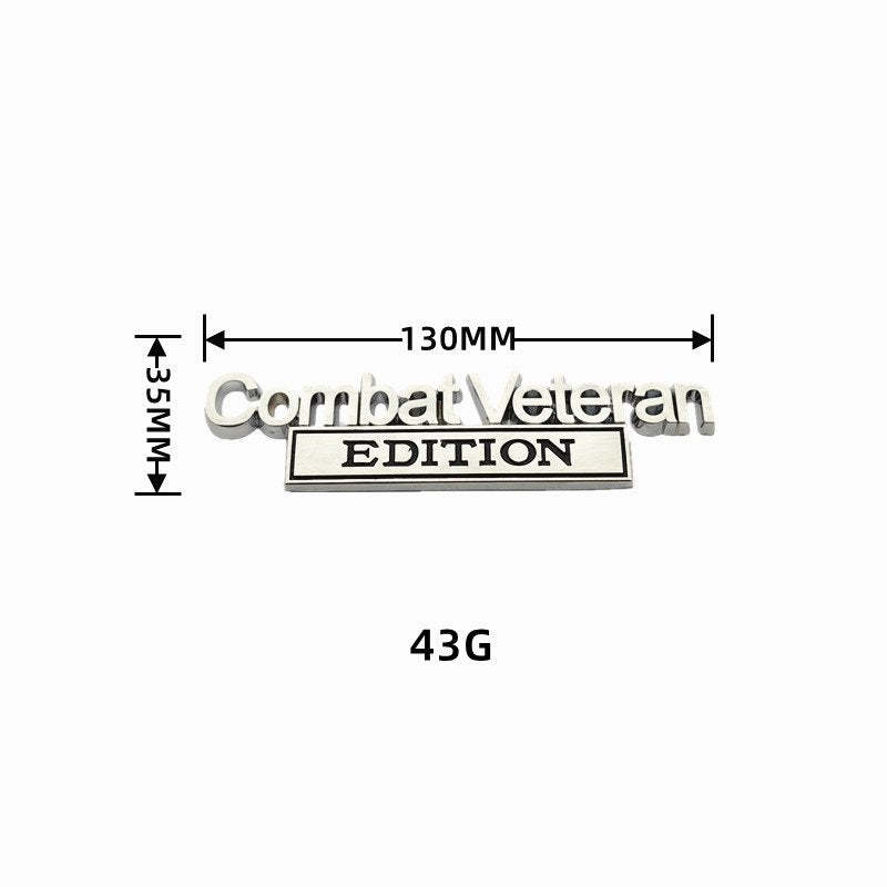 Combat Veteran - 2 Pcs Emblem Sticker Badge - TE007