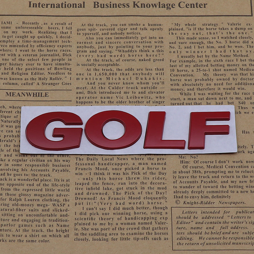 Golf - 2 Pcs Emblem Sticker Badge - TE033