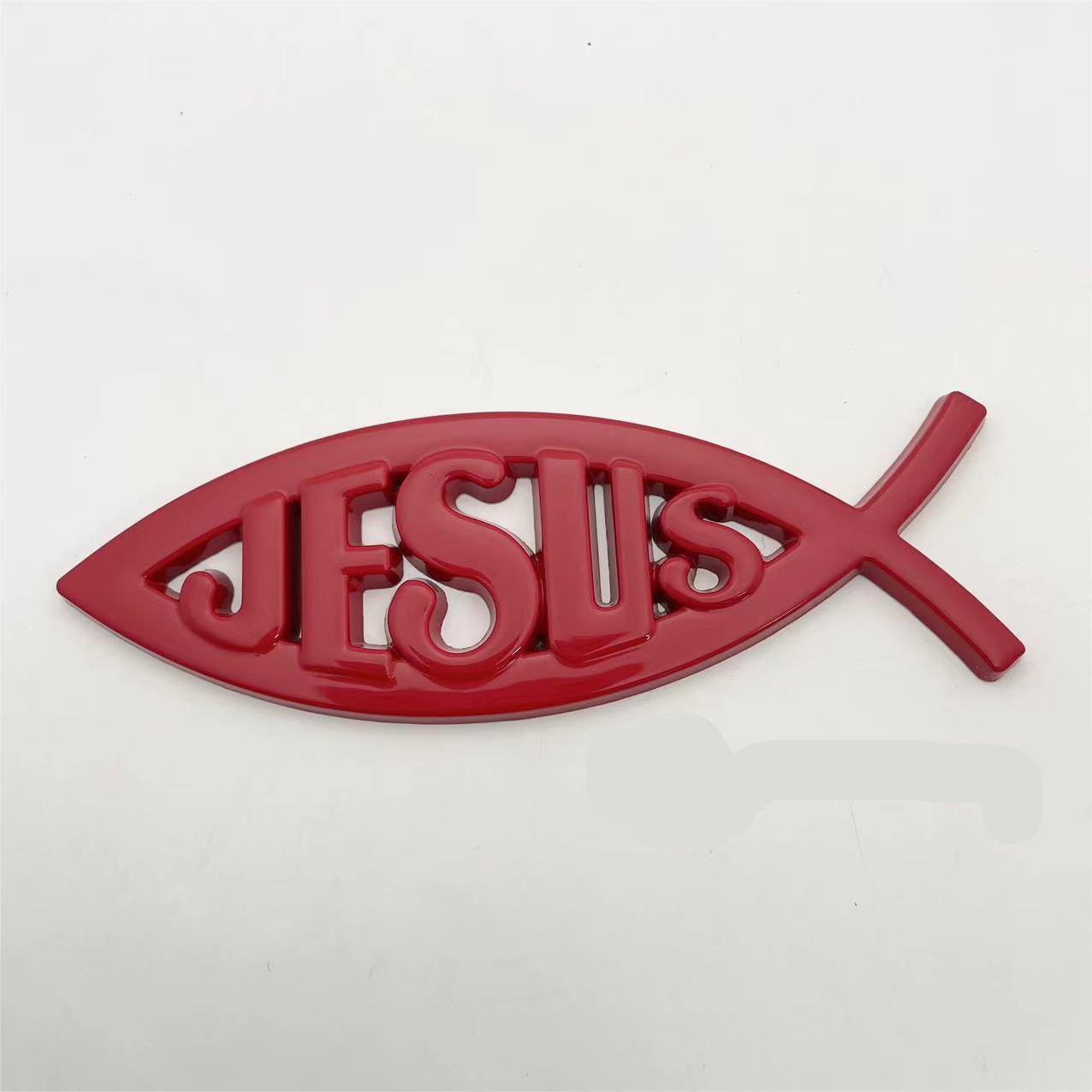 Jesus Metal Fish - 2 Pcs Emblem Sticker Badge - TE004